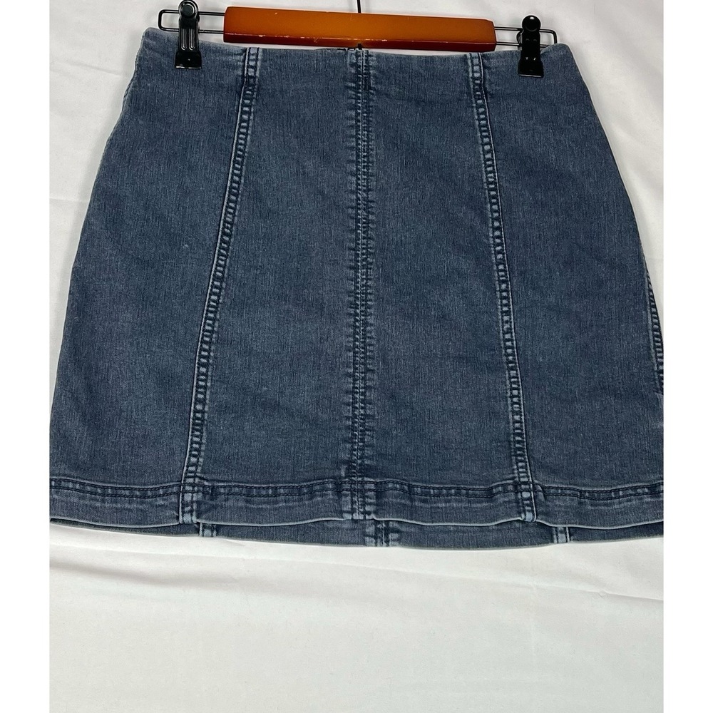 Free People Dark Wash Denim Midi Skirt